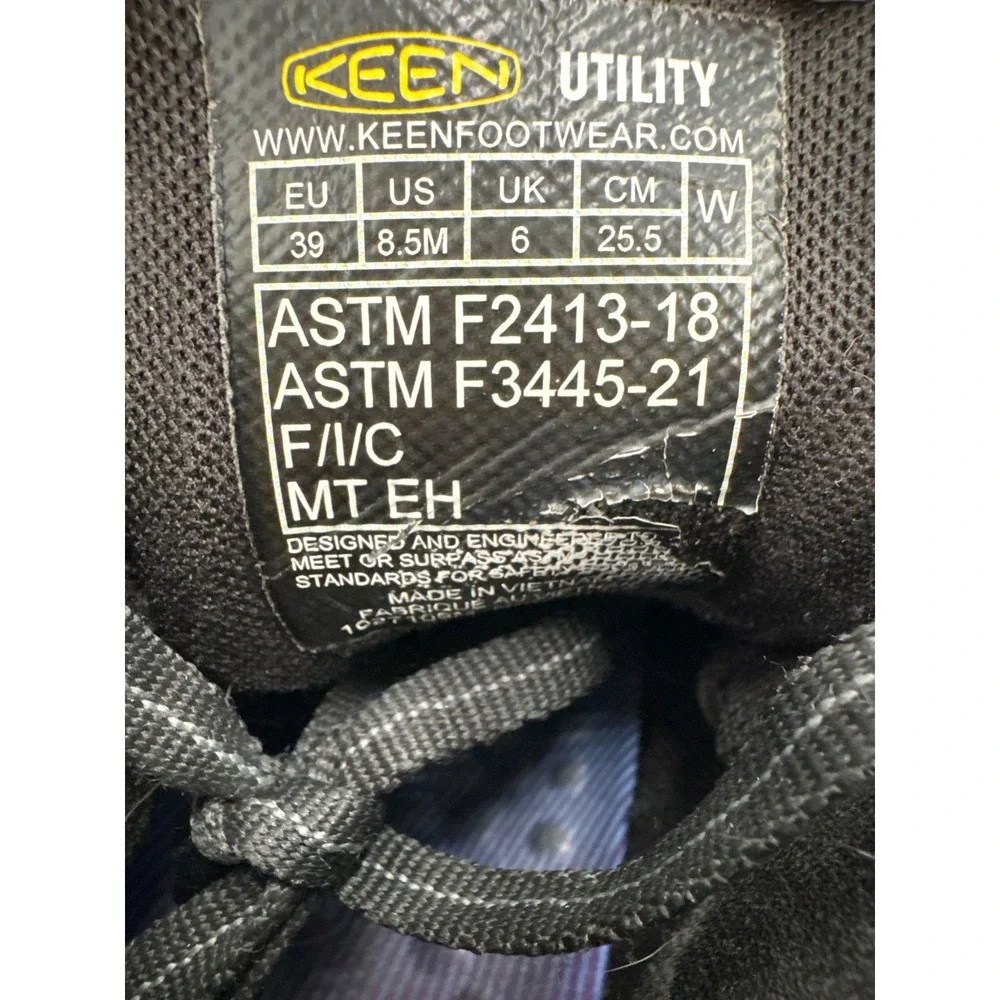 Keen Utility Vista Energy Mid Black Carbon Steel Toe Work Boots Mens 8.5W